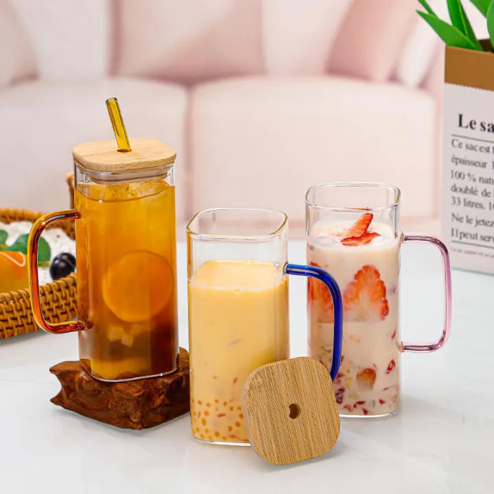 400ml Square Glass Mug