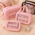Transparent Wash Bag Set | Travel Makeup Organizer Waterproof Cosmetic Pouch.