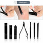 18-Piece Black Stainless Steel Manicure & Pedicure Set - Professional Nail Clipper Kit for Home Beauty Care