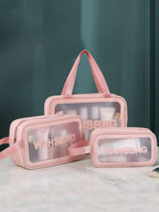 Transparent Wash Bag Set | Travel Makeup Organizer Waterproof Cosmetic Pouch.