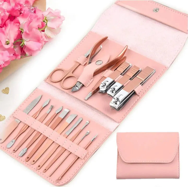 Professional Salon-Quality Manicure at Home - 16 Tools, One Kit