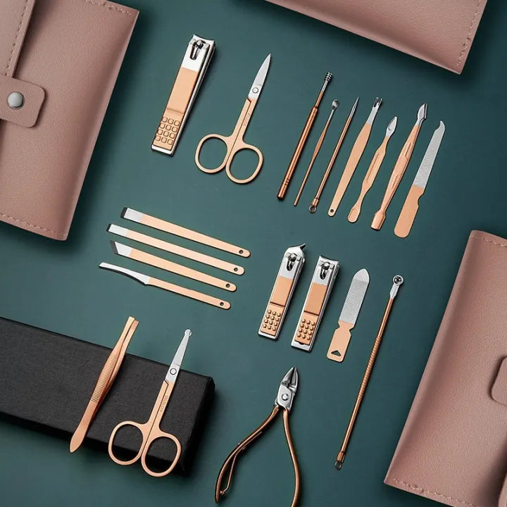 Professional Salon-Quality Manicure at Home - 16 Tools, One Kit