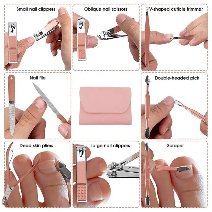 Professional Salon-Quality Manicure at Home - 16 Tools, One Kit