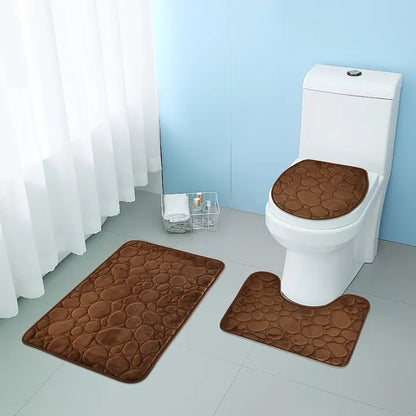 pcs Embossed Stone Pattern Bathroom Mat