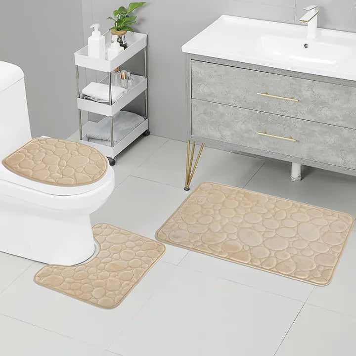 pcs Embossed Stone Pattern Bathroom Mat