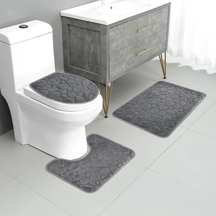 pcs Embossed Stone Pattern Bathroom Mat