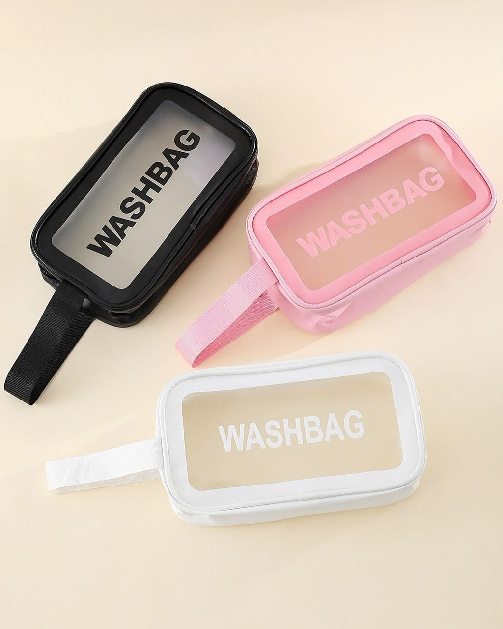 Transparent Wash Bag Set | Travel Makeup Organizer Waterproof Cosmetic Pouch.